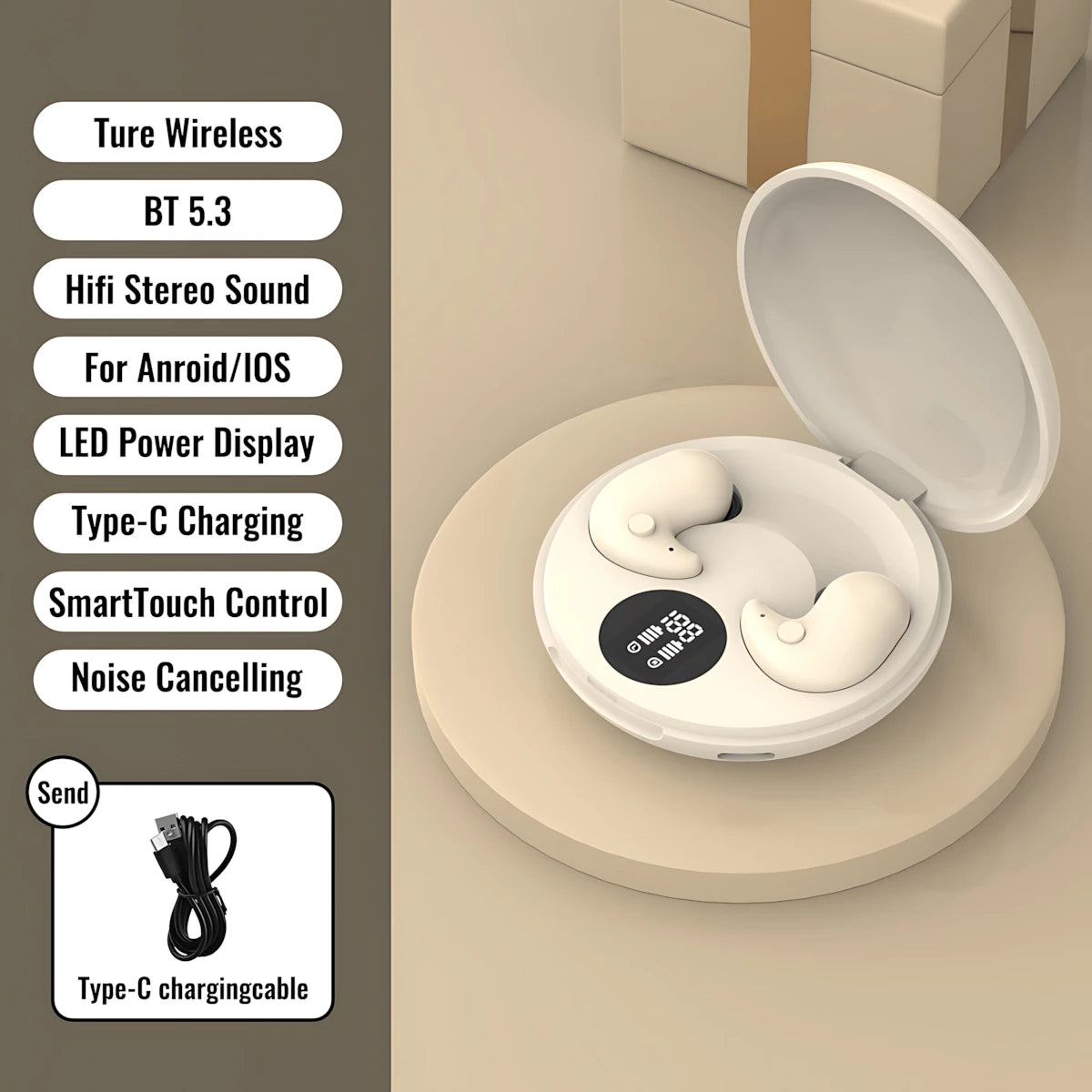 Sleep Earbuds – Mini Invisible Wireless Headset with Touch Control, Noise Cancellation & Long Battery Life - ZILVUS