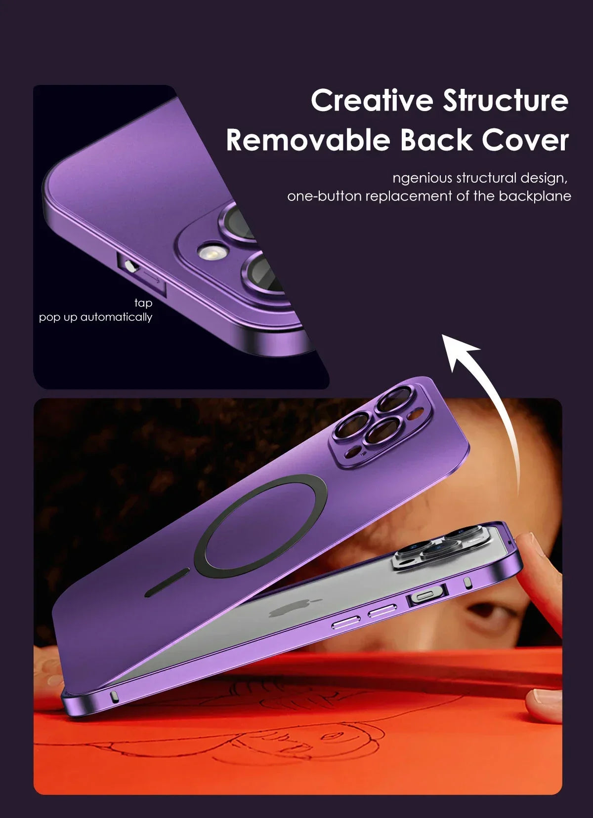 Aluminum Magnetic iPhone Case – MagSafe Clear Shockproof Cover - ZILVUS