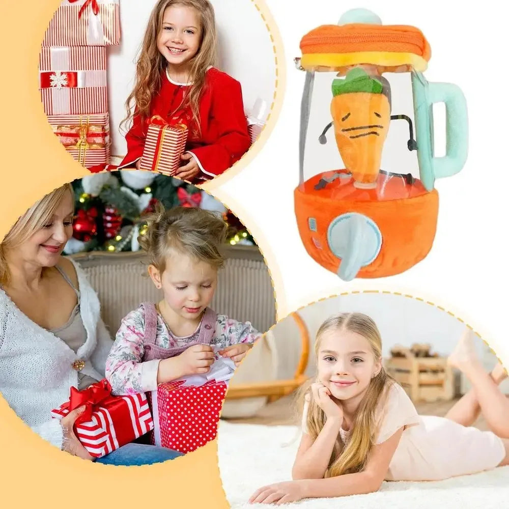 Carrot Juicer Plush Toy | Soft Interactive Rope-Pull Stuffed Toy for Kids - ZILVUS