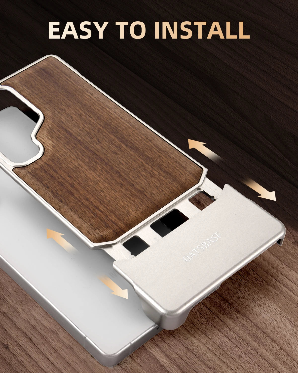 Wood and Metal Magnetic Phone Case – Shockproof for Samsung S25 Ultra - ZILVUS