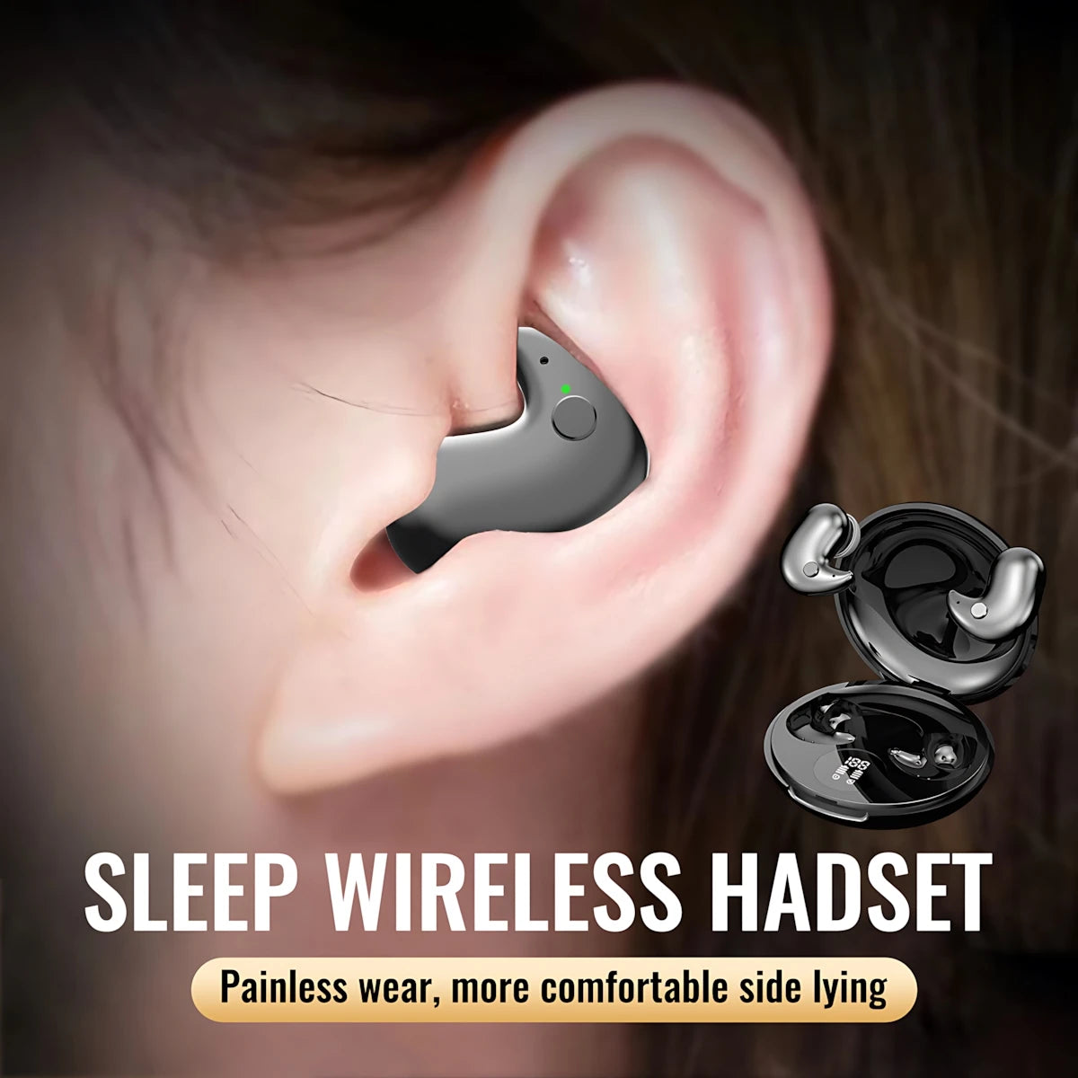 Sleep Earbuds – Mini Invisible Wireless Headset with Touch Control, Noise Cancellation & Long Battery Life - ZILVUS