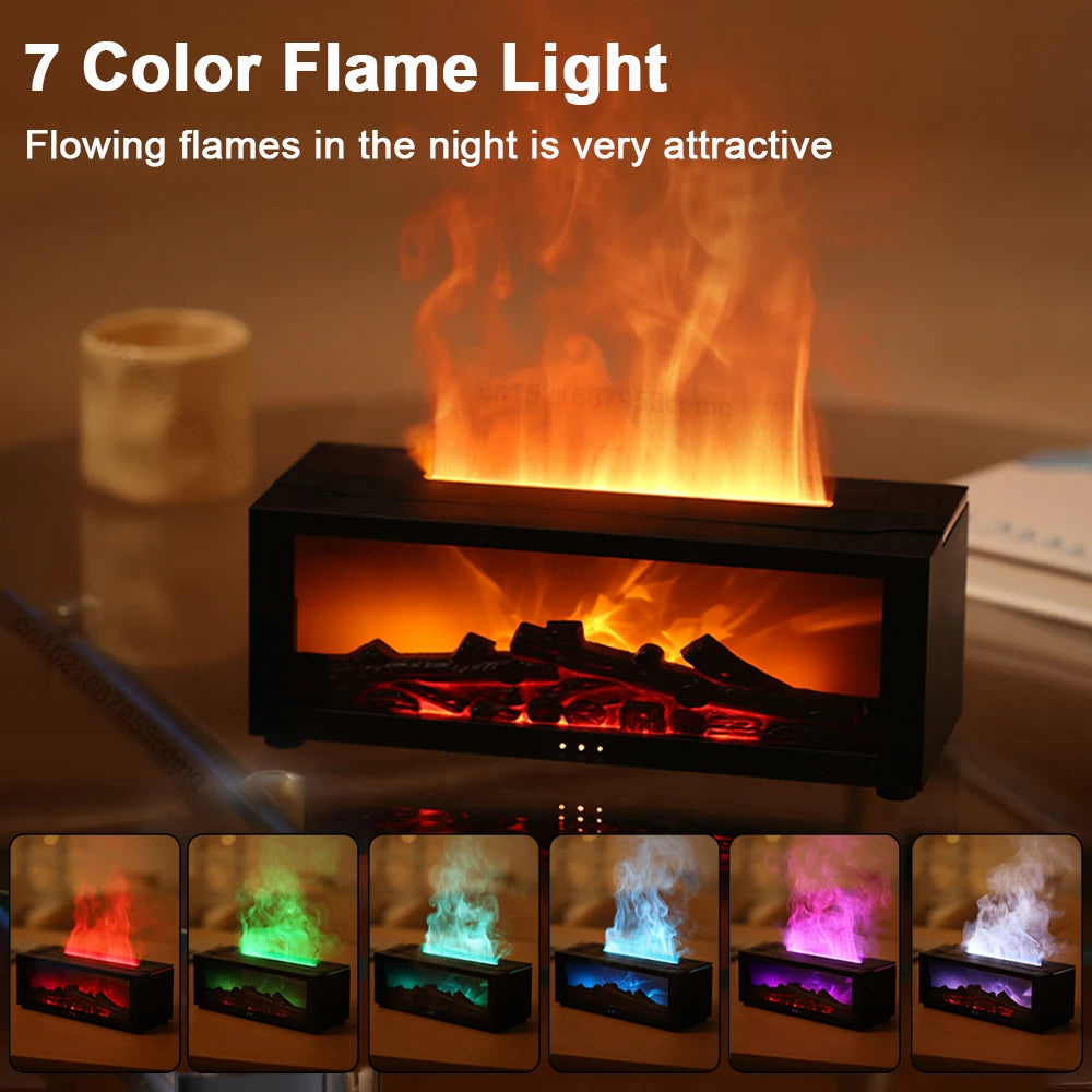 Flame Aroma Humidifier – Essential Oil Diffuser with RGB Light - ZILVUS
