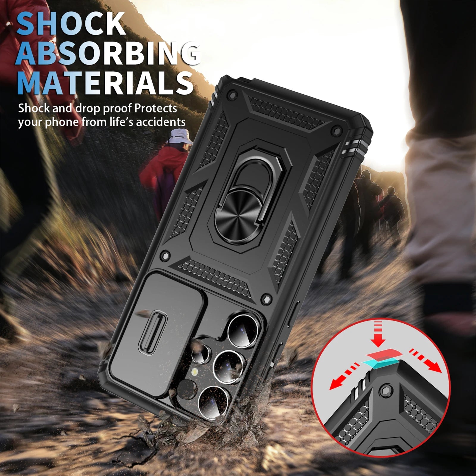 Magnetic Phone Case Samsung S-23,S-24,S-25 Series Shockproof Dual-Layer Cover with Kickstand & Holder - ZILVUS