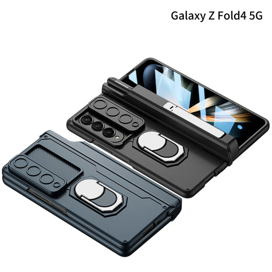 Magnetic Armor Phone Case For Samsung Galaxy Z-Fold-7,5,4 Series With Pen Holder Slide Camera Full Body Rugged Stand Back Cover - ZILVUS