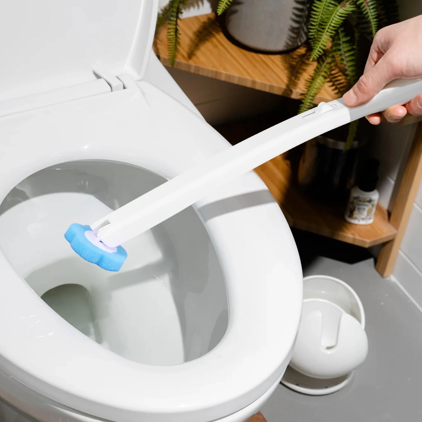 Disposable Toilet Brush Set with Holder & Replaceable Heads - ZILVUS