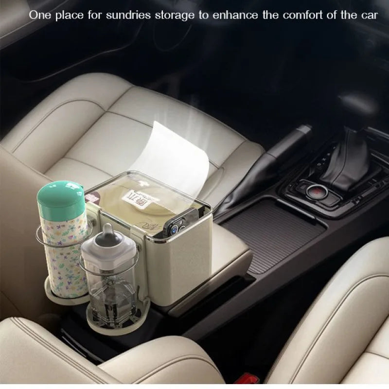 Folding Multifunctional Car Armrest Storage Box - ZILVUS