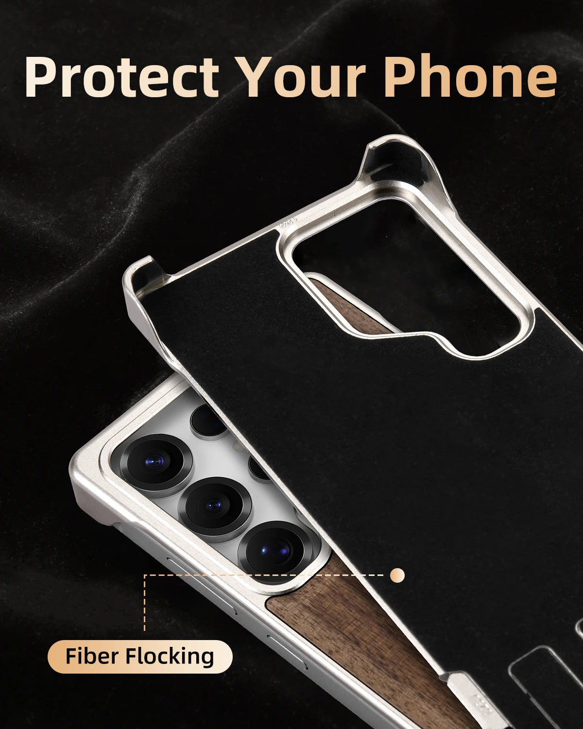 Wood and Metal Magnetic Phone Case – Shockproof for Samsung S25 Ultra - ZILVUS