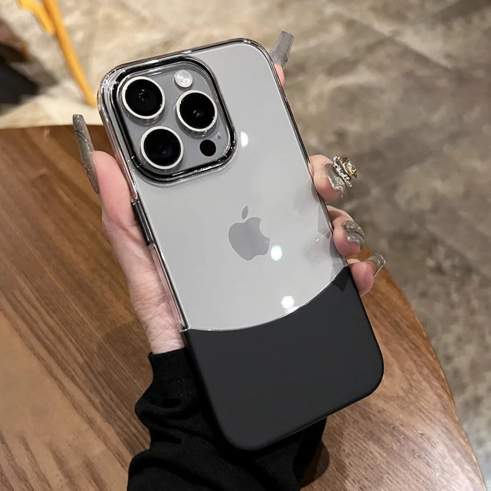 Luxury Transparent Splice Phone Case – Shockproof for iPhone 15/14/13/12 - ZILVUS