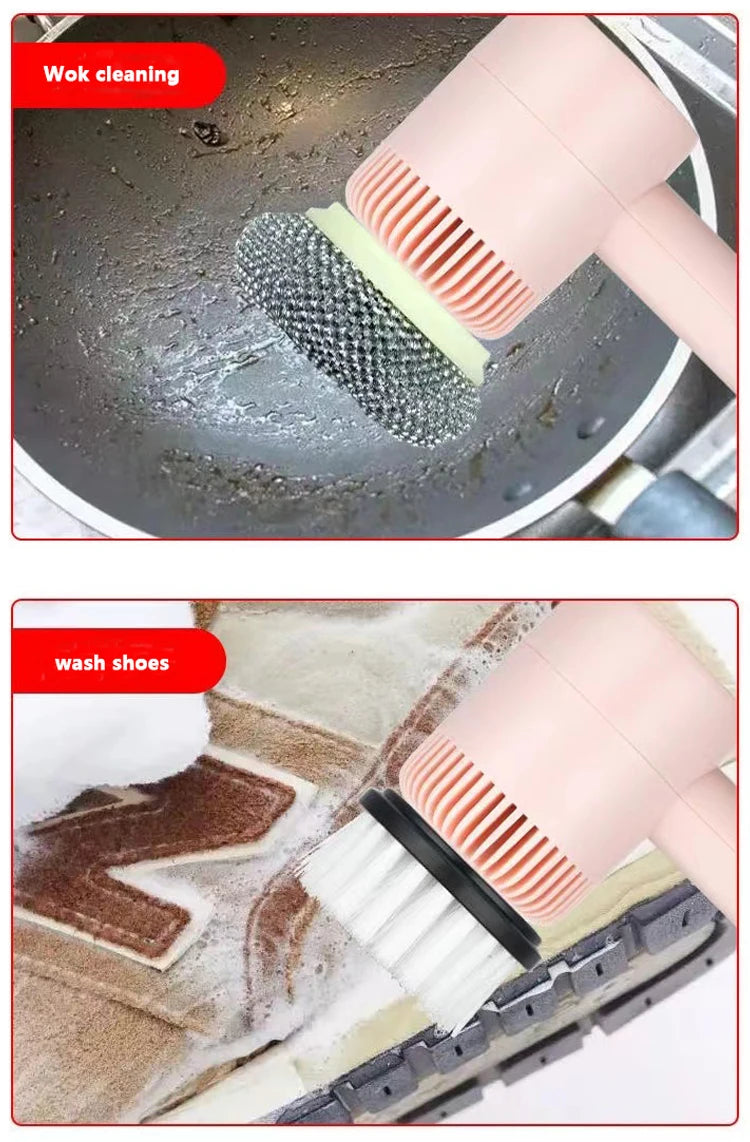 Electric Cleaning Brush – USB Rechargeable Handheld Scrubber for Kitchen, Bathroom & More - ZILVUS