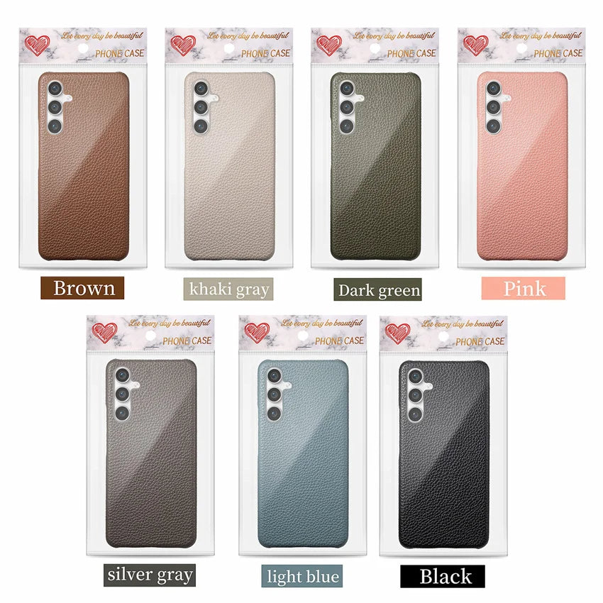 Luxury Litchi Grain Leather Case For Samsung Galaxy S-23 & 24 Series Slim Phone Back Cover - ZILVUS