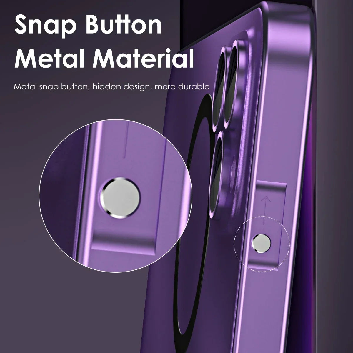 Aluminum Magnetic iPhone Case – MagSafe Clear Shockproof Cover - ZILVUS