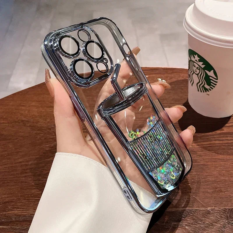 Quicksand Glitter Silicone Phone Case – Shockproof with Lens Protection - ZILVUS