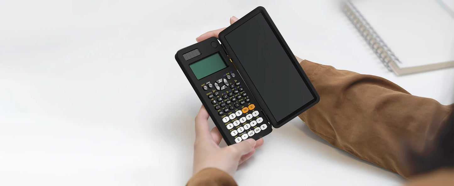 2-in-1 Rechargeable Scientific Calculator with LCD Writing Pad & Stylus - ZILVUS