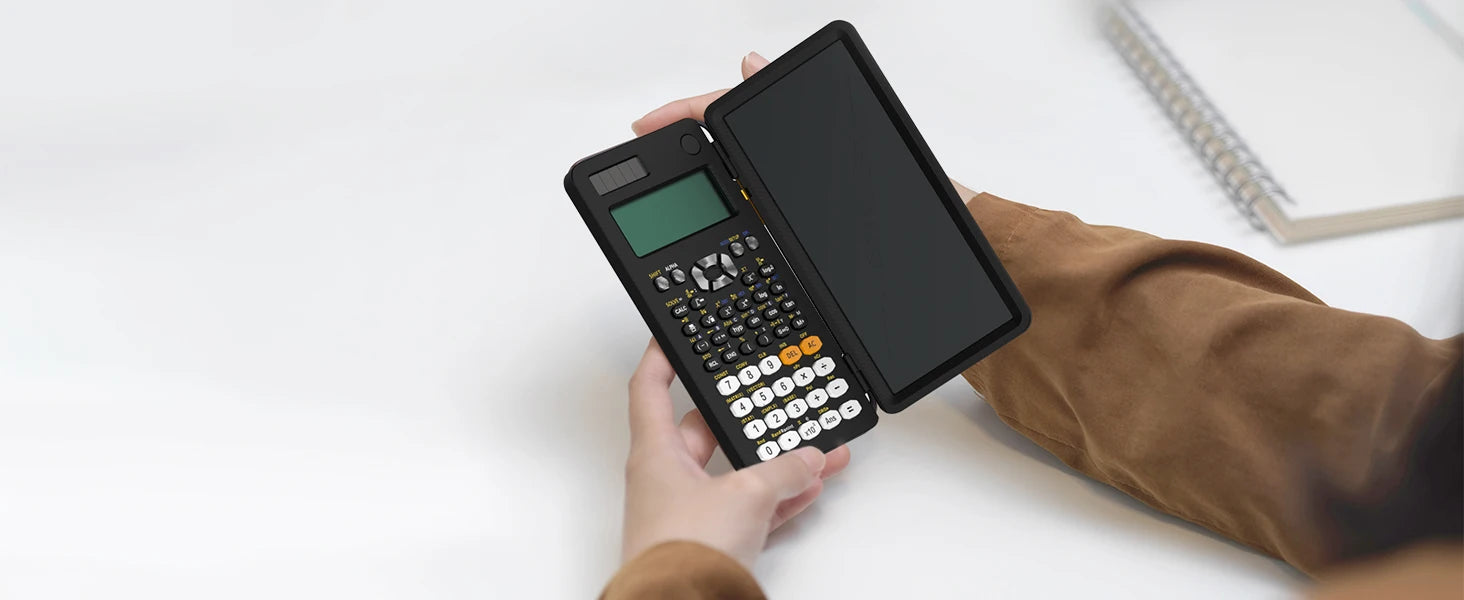 2-in-1 Rechargeable Scientific Calculator with LCD Writing Pad & Stylus - ZILVUS