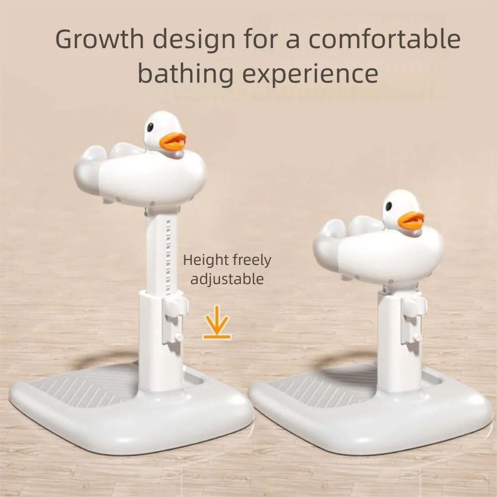 Adjustable Baby Bath Shower Stand – Non-Slip, Height Adjustable Bath Rack with Cute Cartoon Design for 6–36 Months - ZILVUS