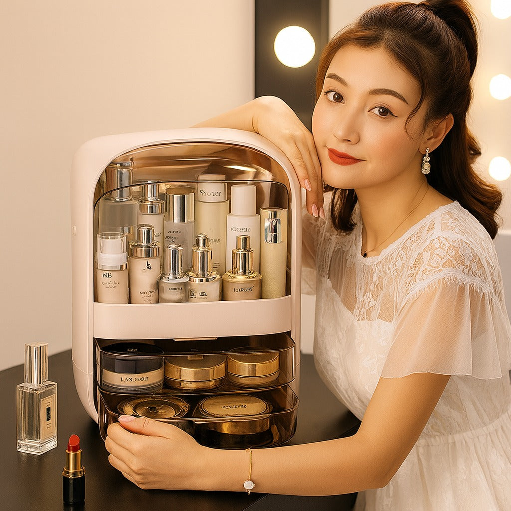 Waterproof Makeup Organizer Box with Drawers 36cm - ZILVUS