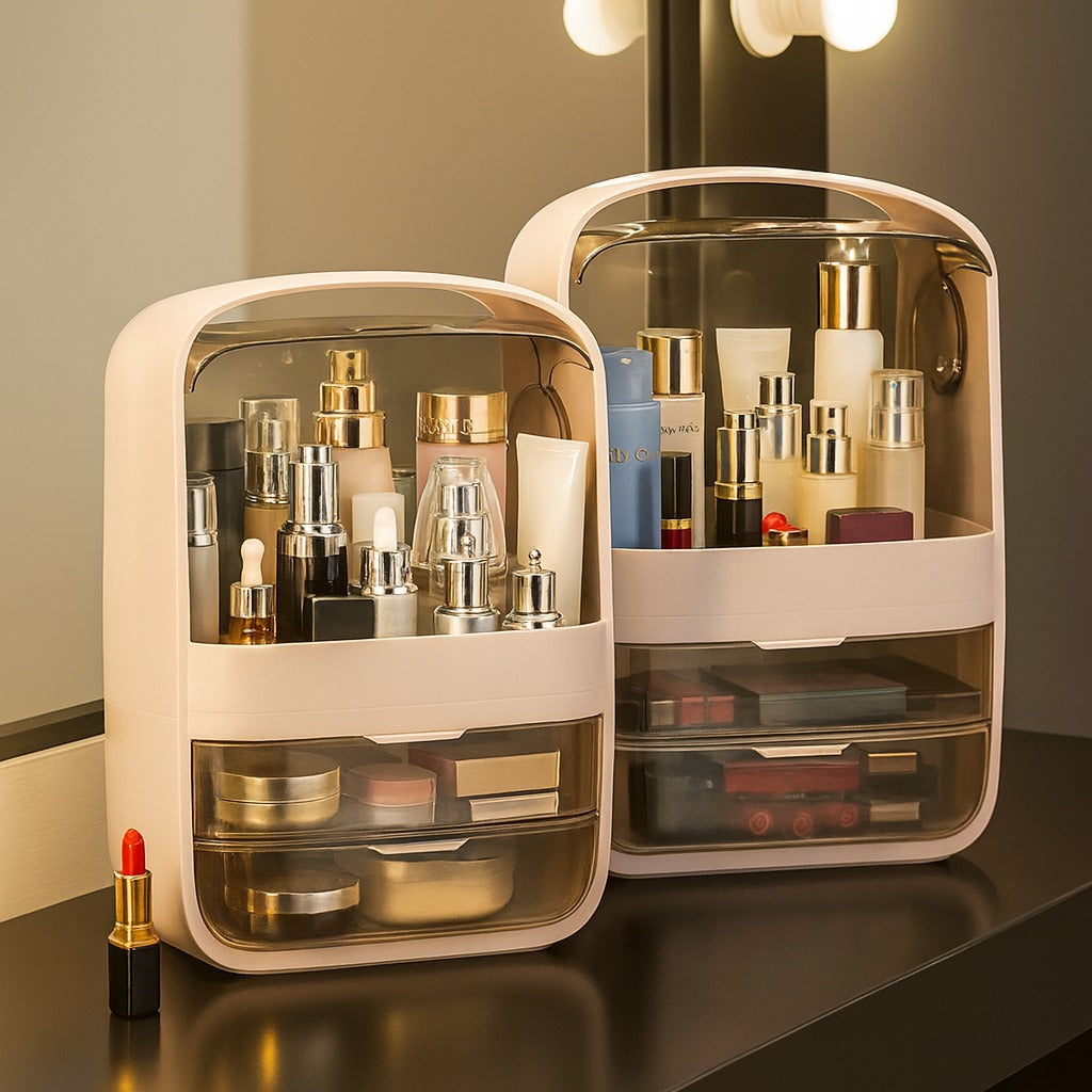 Waterproof Makeup Organizer Box with Drawers 36cm - ZILVUS