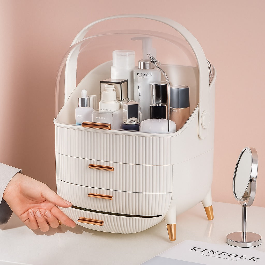 Waterproof Makeup Organizer Box with Drawers 36cm - ZILVUS