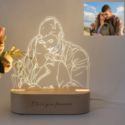 Personalized 3D Photo Night Light – Custom Engraved Gift Lamp