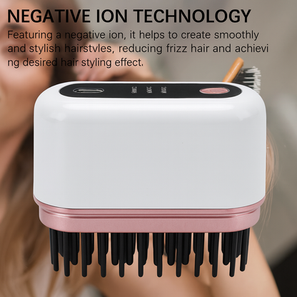 Mini Cordless Hair Straightener Brush – Portable Ionic Styling Comb