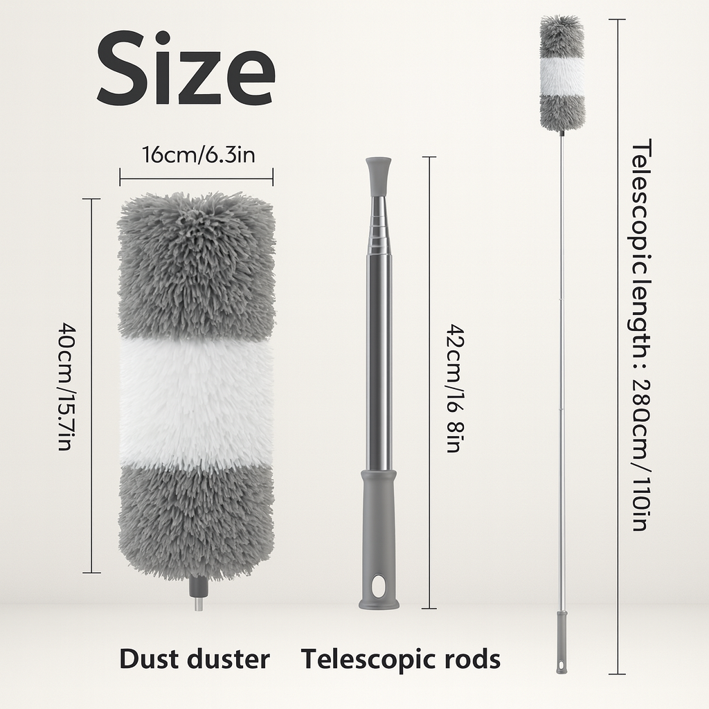 Extra-Long Retractable Duster with Bendable Washable Head