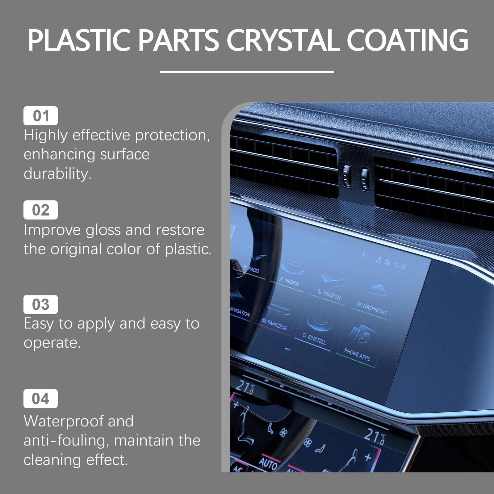 Car Trim & Interior Refurbish Agent, Scratch Repair & Gloss Protector - ZILVUS