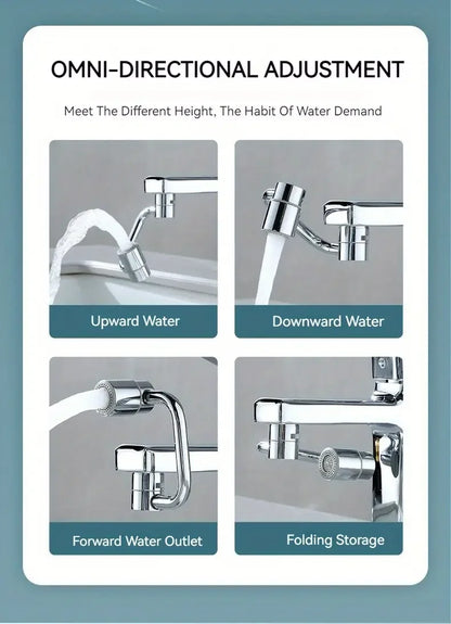 Rotating Splash-Proof Kitchen Faucet Extender | Dual Water Flow Tap Adapter - ZILVUS