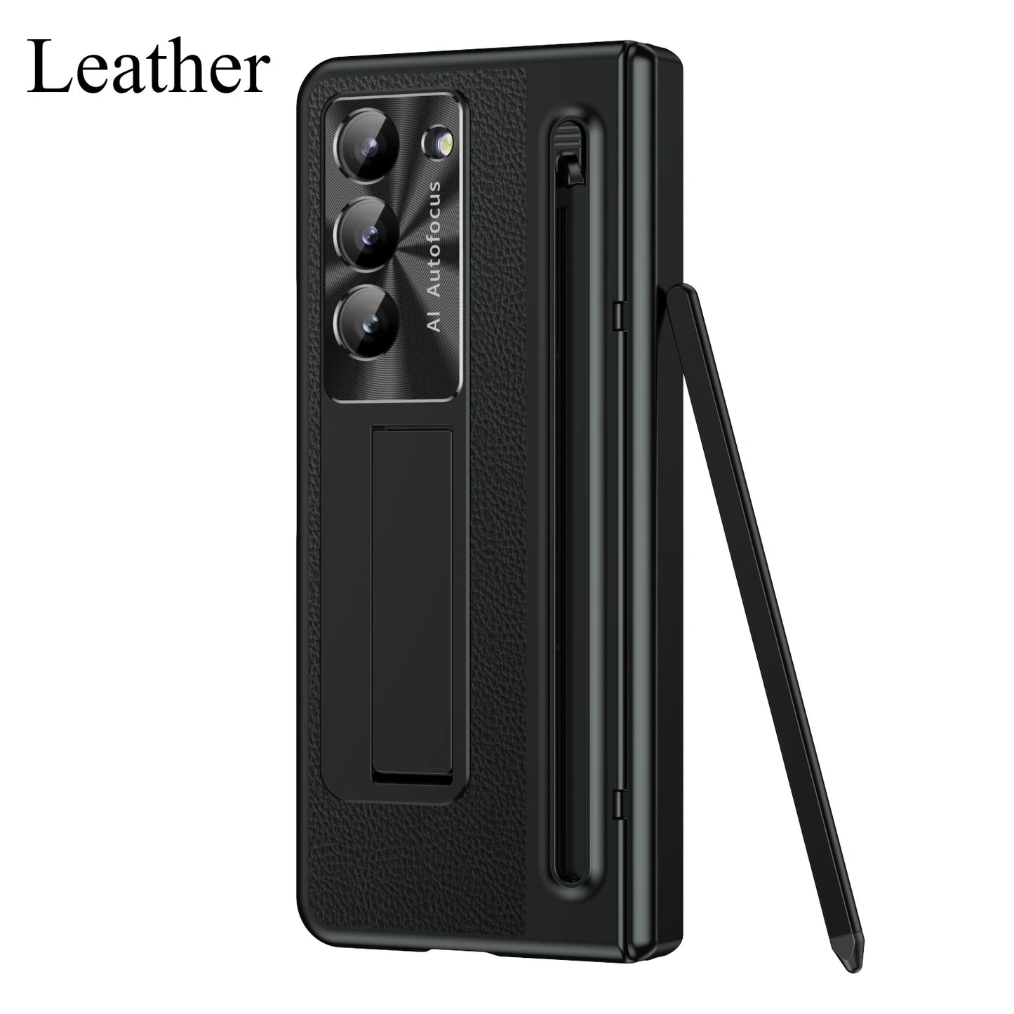 Magnetic Armor Phone Case For Samsung Galaxy Z-Fold-7,5,4 Series With Pen Holder Slide Camera Full Body Rugged Stand Back Cover - ZILVUS