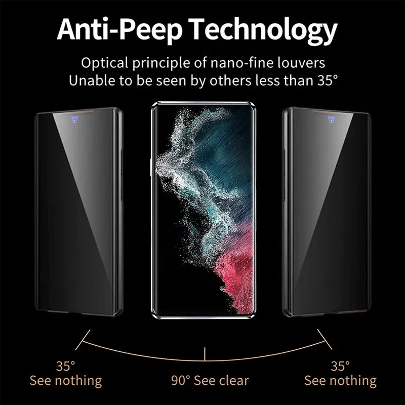Anti-Peeping Magnetic Case for Samsung, Double Sided Tempered Glass Cover,S25 S24 S23 Series