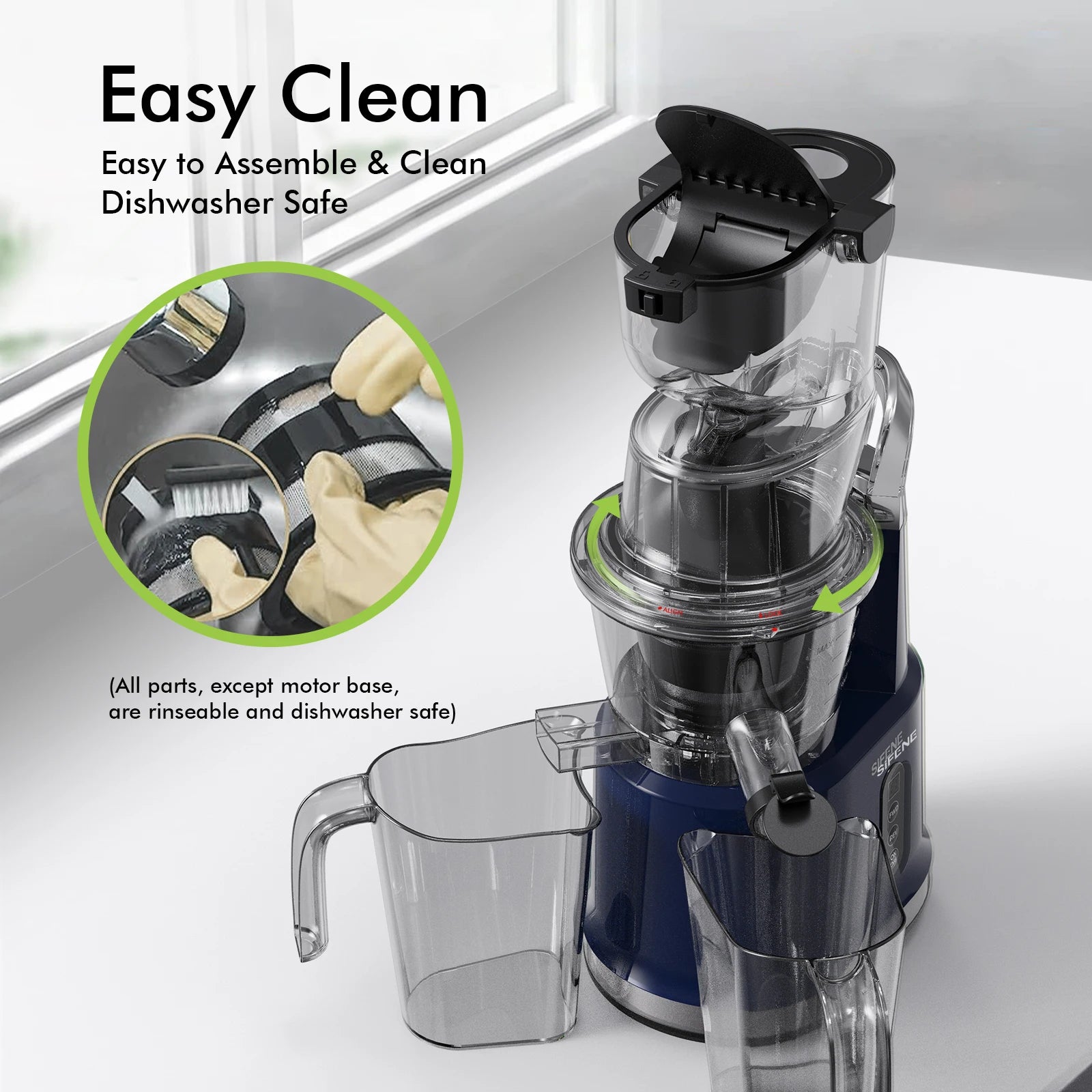 Cold Press Juicer Machine – 800ml Slow Masticating Extractor - ZILVUS
