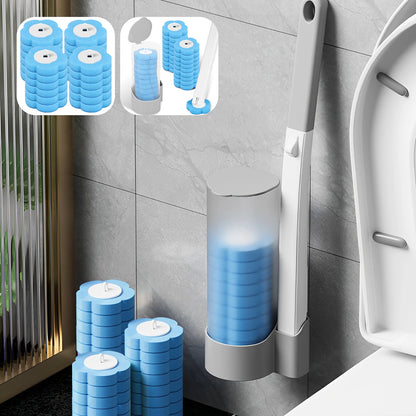 Disposable Toilet Brush Set with Holder & Replaceable Heads - ZILVUS
