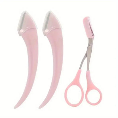 3PCS Eyebrow Trimmer Set | Precision Stainless Steel Manual Grooming Tools - ZILVUS