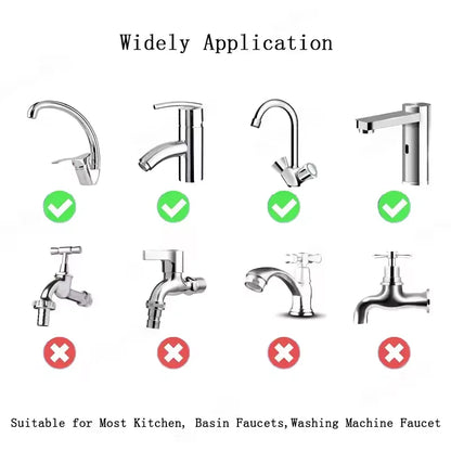 Rotating Splash-Proof Kitchen Faucet Extender | Dual Water Flow Tap Adapter - ZILVUS