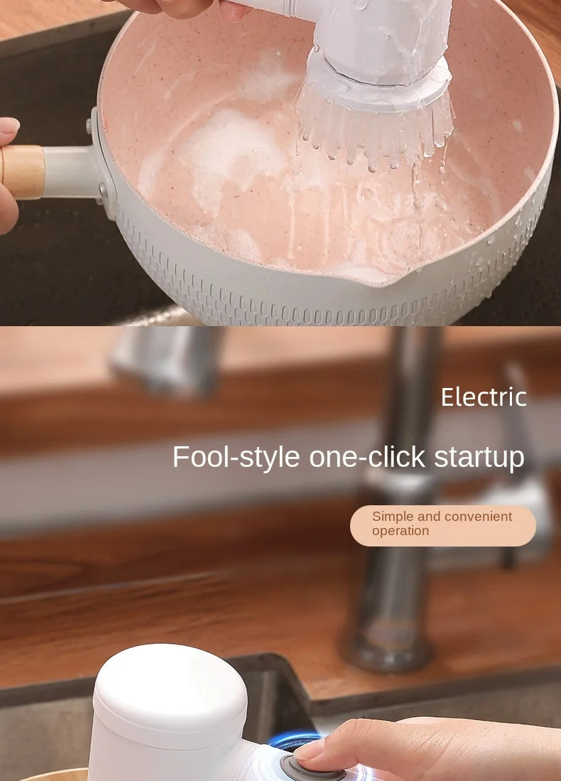 Electric Handheld Power Scrubber Brush | Wireless Household Cleaning Tool - ZILVUS