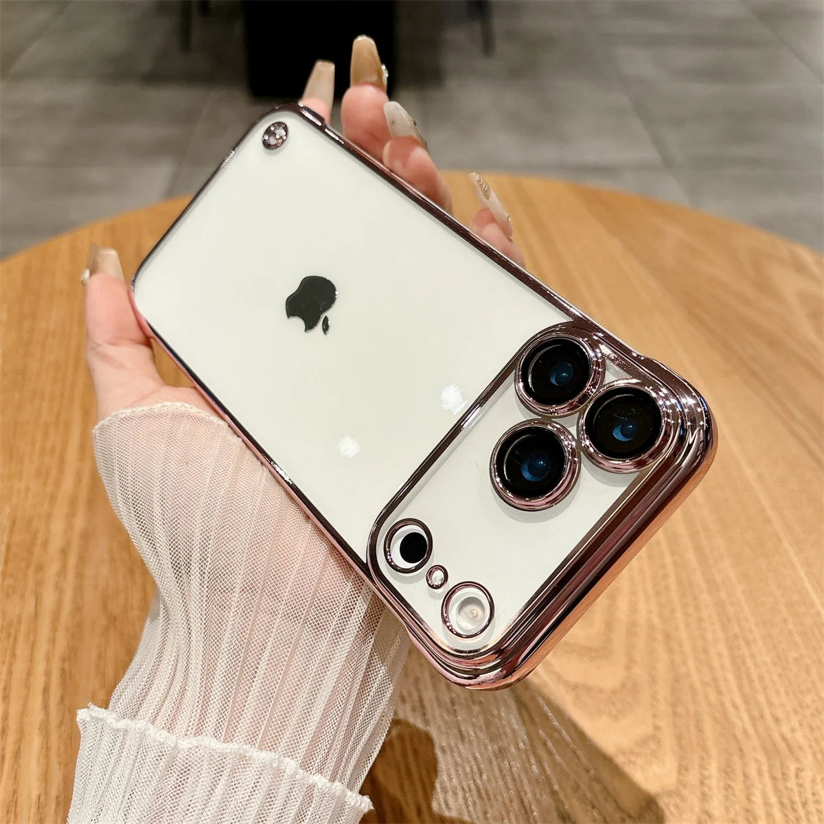 Plating Sparkling Transparent Frameless Phone Case for iPhone - ZILVUS