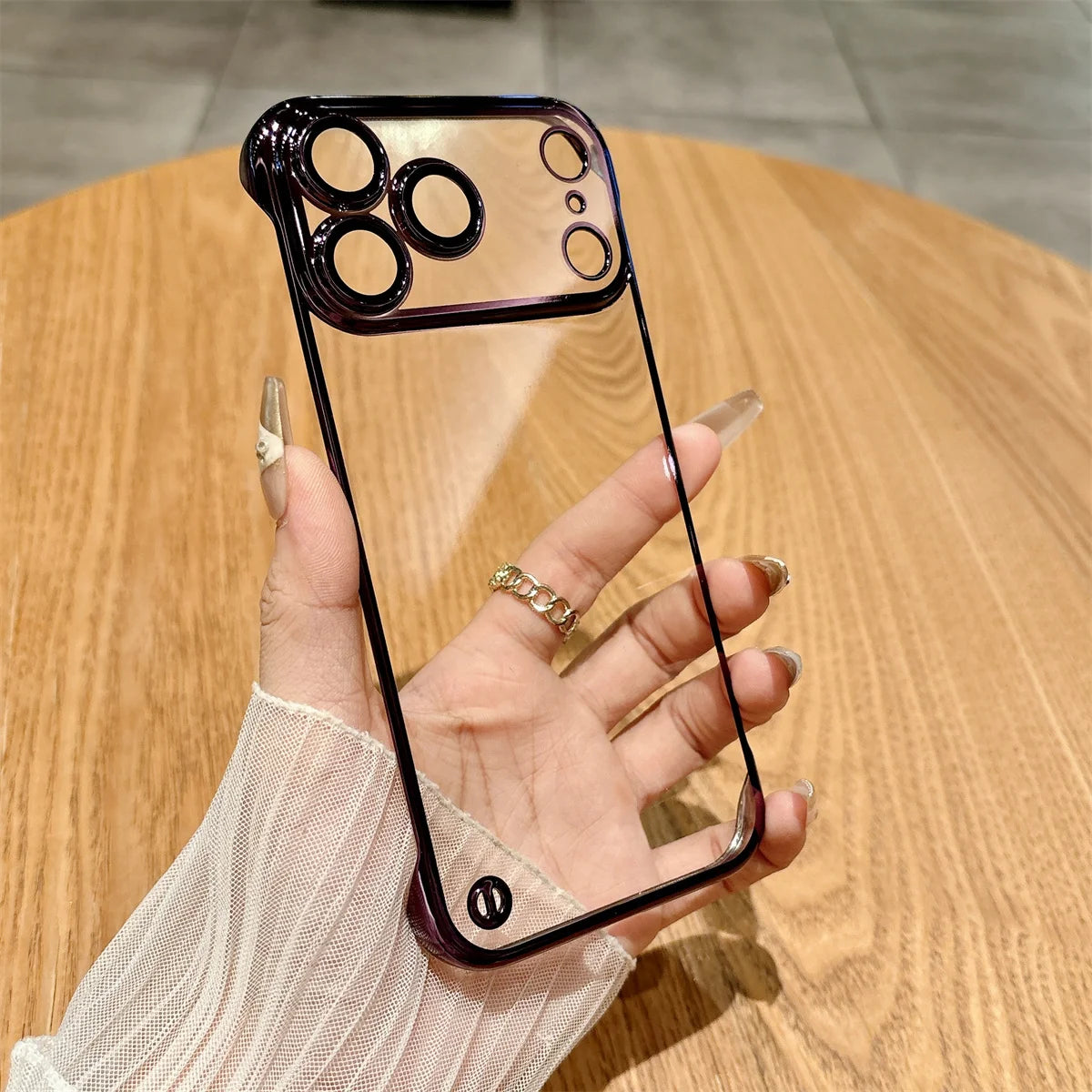 Plating Sparkling Transparent Frameless Phone Case for iPhone - ZILVUS