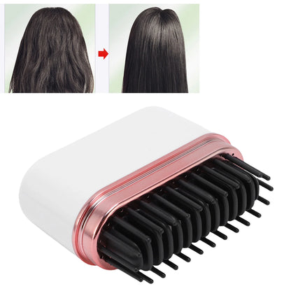 Mini Cordless Hair Straightener Brush – Portable Ionic Styling Comb - ZILVUS