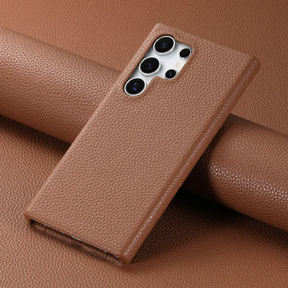 Luxury Litchi Grain Leather Case For Samsung Galaxy S-23 & 24 Series Slim Phone Back Cover - ZILVUS