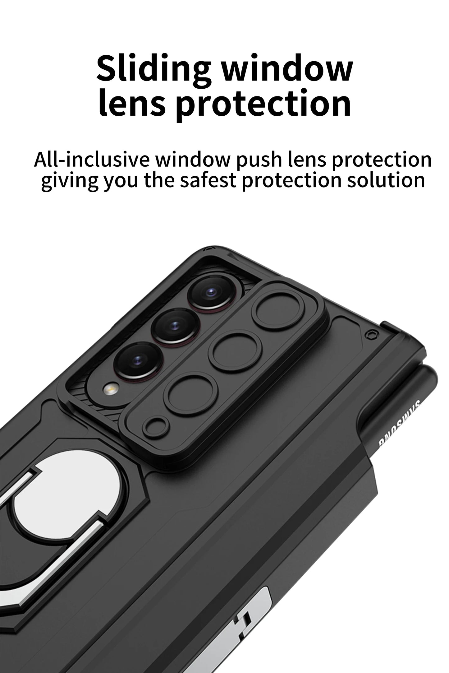 Magnetic Armor Phone Case For Samsung Galaxy Z-Fold-7,5,4 Series With Pen Holder Slide Camera Full Body Rugged Stand Back Cover - ZILVUS