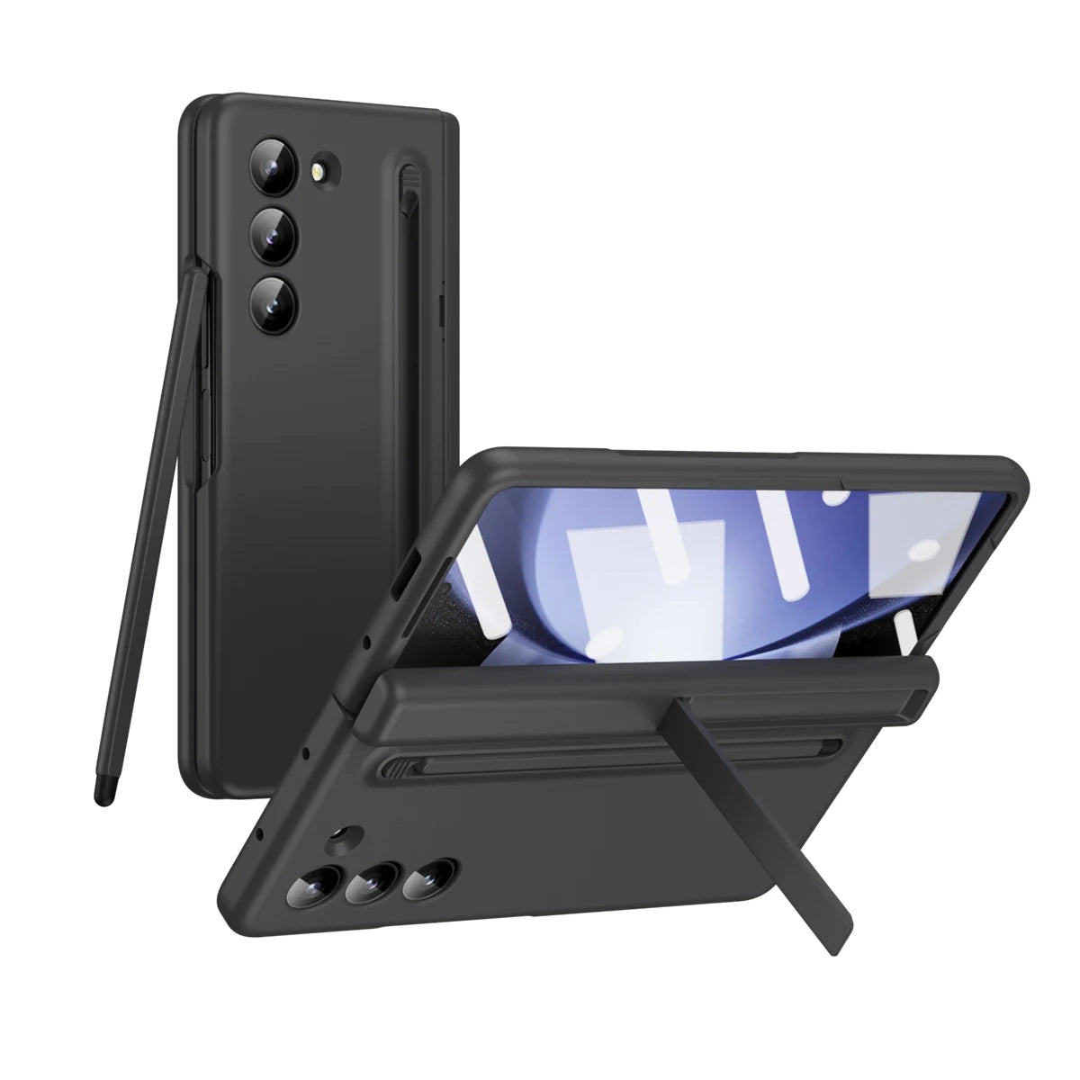 Magnetic Armor Phone Case For Samsung Galaxy Z-Fold-7,5,4 Series With Pen Holder Slide Camera Full Body Rugged Stand Back Cover - ZILVUS