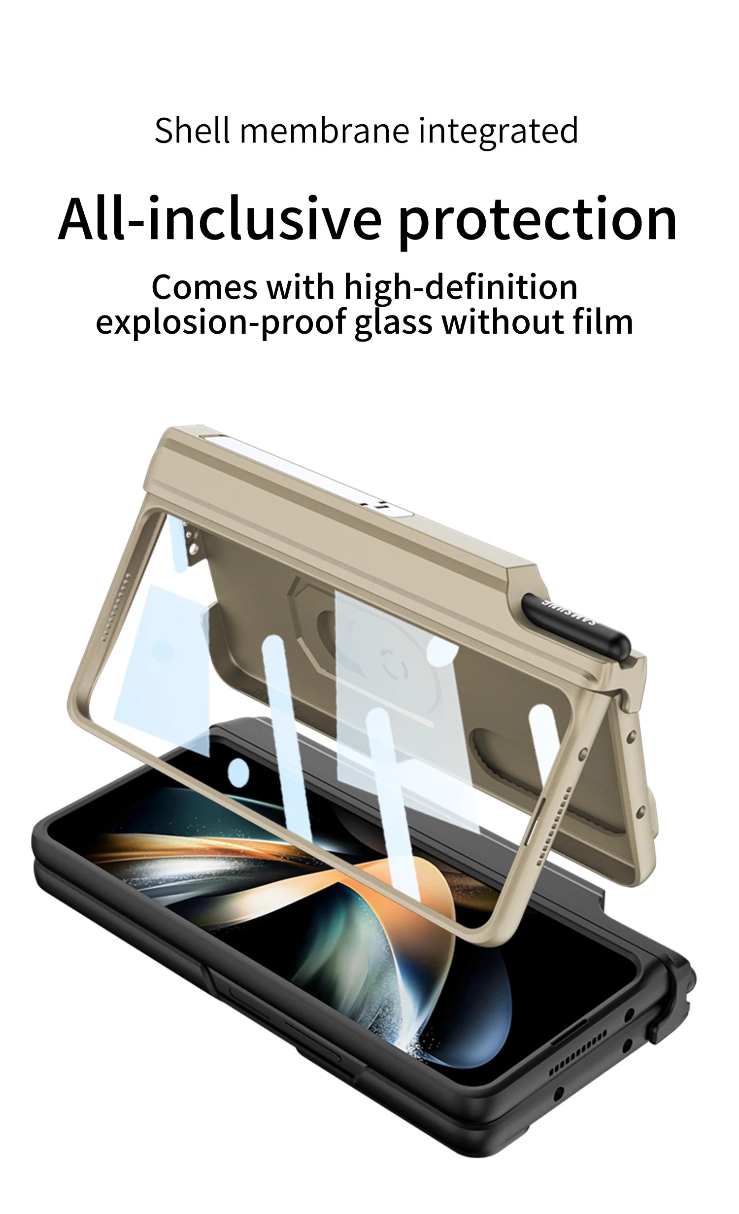 Magnetic Armor Phone Case For Samsung Galaxy Z-Fold-7,5,4 Series With Pen Holder Slide Camera Full Body Rugged Stand Back Cover - ZILVUS