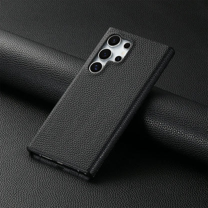 Luxury Litchi Grain Leather Case For Samsung Galaxy S-23 & 24 Series Slim Phone Back Cover - ZILVUS