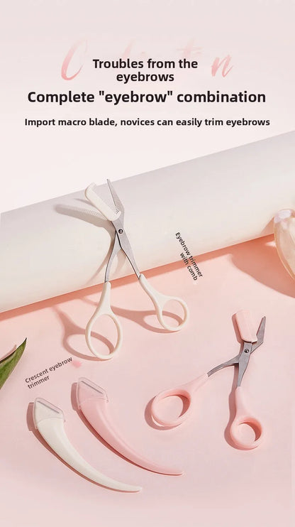 3PCS Eyebrow Trimmer Set | Precision Stainless Steel Manual Grooming Tools - ZILVUS