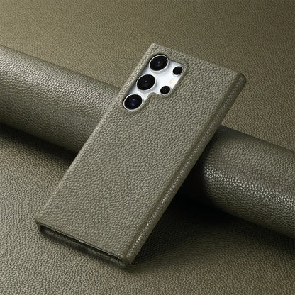 Luxury Litchi Grain Leather Case For Samsung Galaxy S-23 & 24 Series Slim Phone Back Cover - ZILVUS