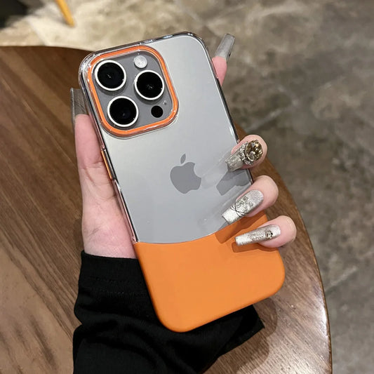 Luxury Transparent Splice Phone Case – Shockproof for iPhone 15/14/13/12 - ZILVUS