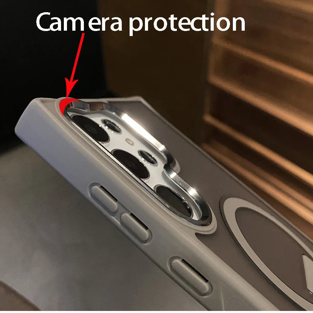 Magnetic Matte Phone Case with Holder – Shockproof for Samsung S25/S24/S23 - ZILVUS