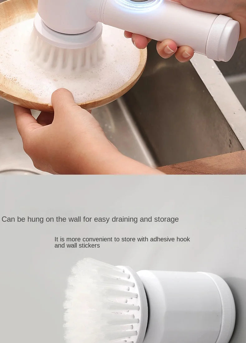 Electric Handheld Power Scrubber Brush | Wireless Household Cleaning Tool - ZILVUS
