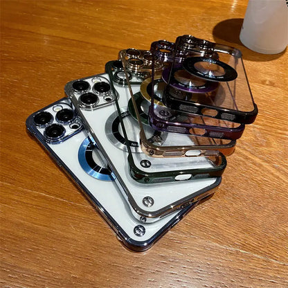 Luxury Magnetic Clear Bumper Case for iPhone 15/14/13/12/11 Series – Borderless Magsafe Cover - ZILVUS