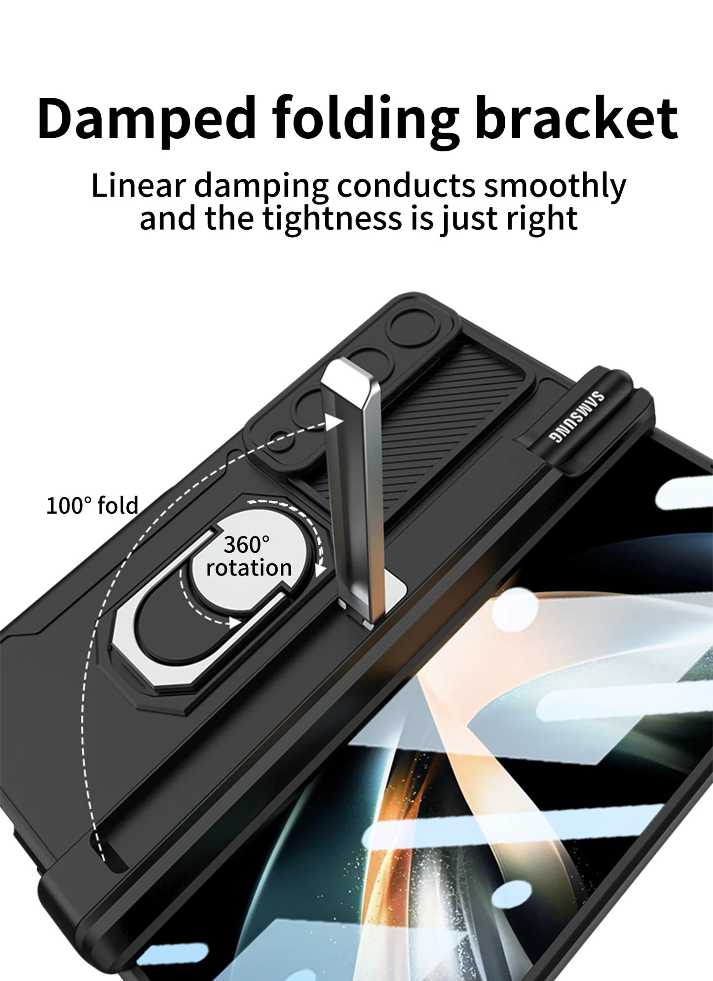 Magnetic Armor Phone Case For Samsung Galaxy Z-Fold-7,5,4 Series With Pen Holder Slide Camera Full Body Rugged Stand Back Cover - ZILVUS