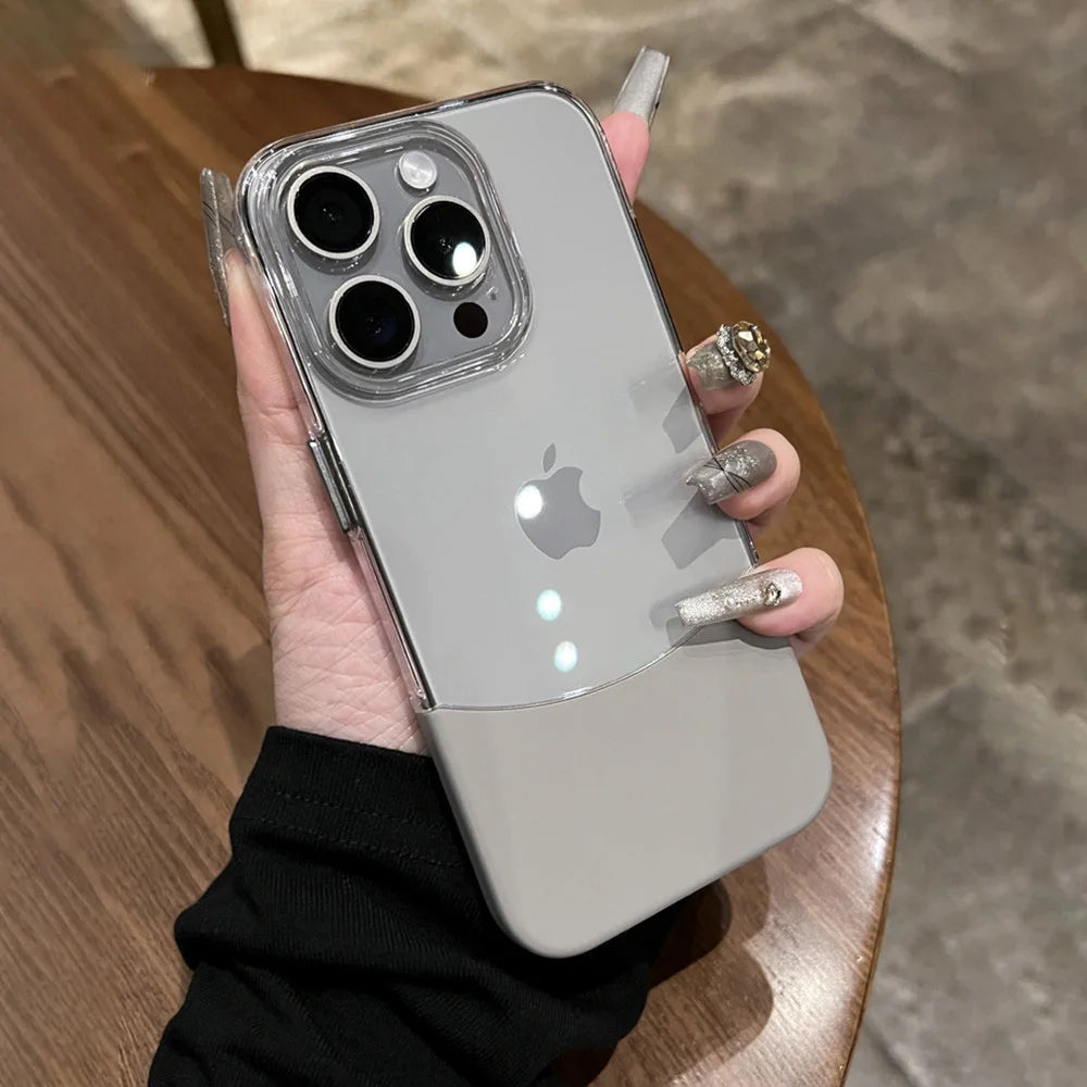 Luxury Transparent Splice Phone Case – Shockproof for iPhone 15/14/13/12 - ZILVUS